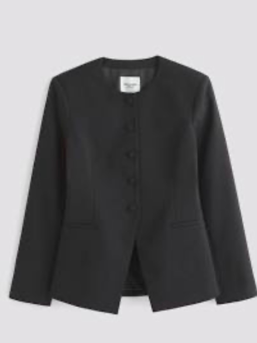 Abercrombie & Fitch Women's Navy Round-Neck Button Blazer